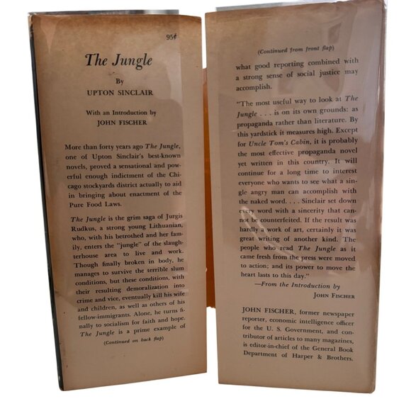 Vintage 1951 The Jungle By Upton Sinclair Hardcover Book Harpers Modern Classics - Picture 2 of 16